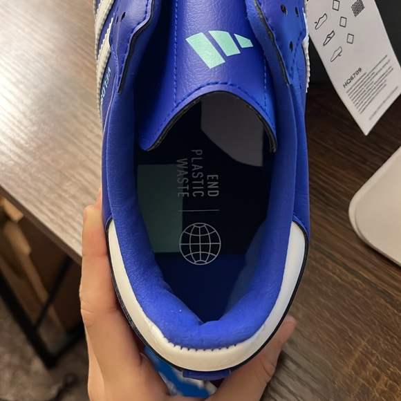 NWT Adidas Men's The Velosamba Vegan Shoes - Lucid Blue/Off White - HQ6709 - Picture 8 of 12